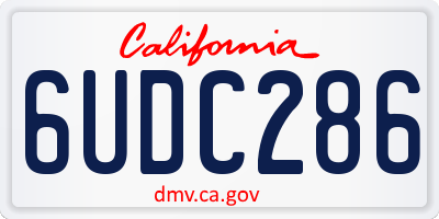 CA license plate 6UDC286