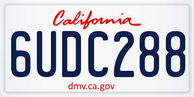 CA license plate 6UDC288