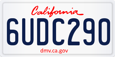 CA license plate 6UDC290