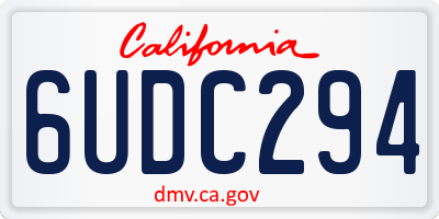 CA license plate 6UDC294