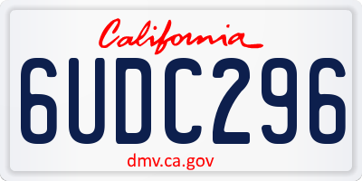 CA license plate 6UDC296
