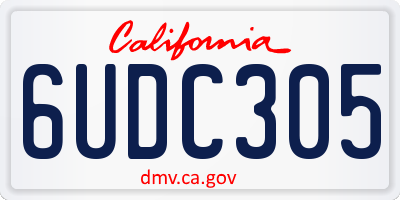 CA license plate 6UDC305