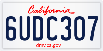 CA license plate 6UDC307