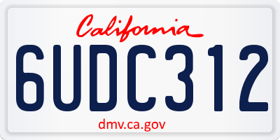 CA license plate 6UDC312