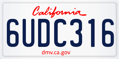 CA license plate 6UDC316