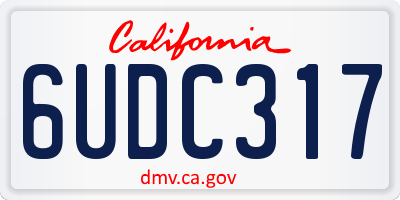 CA license plate 6UDC317