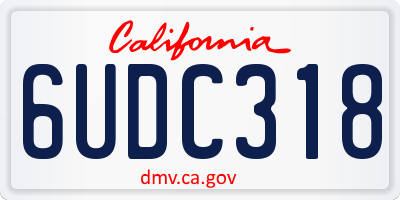 CA license plate 6UDC318