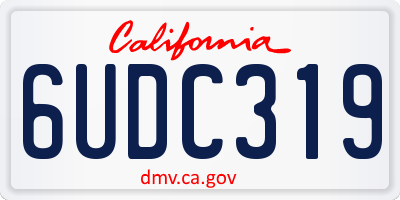 CA license plate 6UDC319