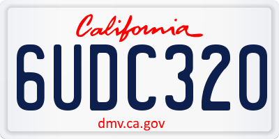 CA license plate 6UDC320