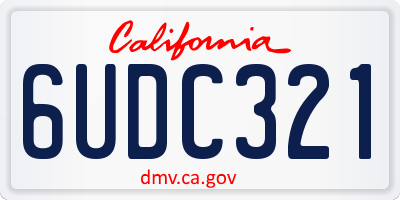 CA license plate 6UDC321