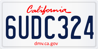 CA license plate 6UDC324