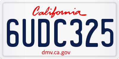 CA license plate 6UDC325