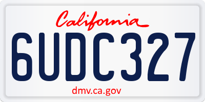 CA license plate 6UDC327
