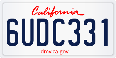 CA license plate 6UDC331