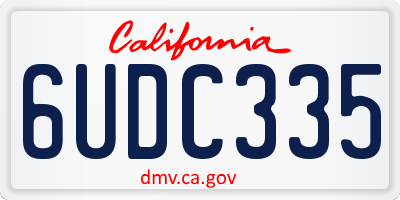 CA license plate 6UDC335