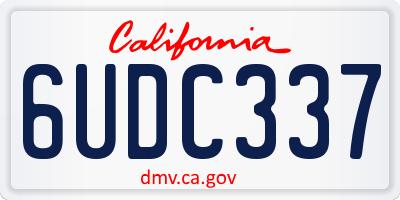CA license plate 6UDC337