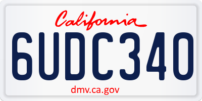 CA license plate 6UDC340