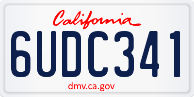 CA license plate 6UDC341