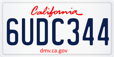 CA license plate 6UDC344