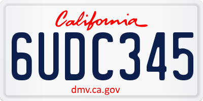 CA license plate 6UDC345