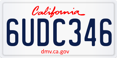 CA license plate 6UDC346