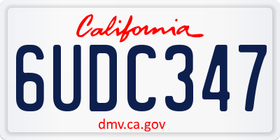 CA license plate 6UDC347