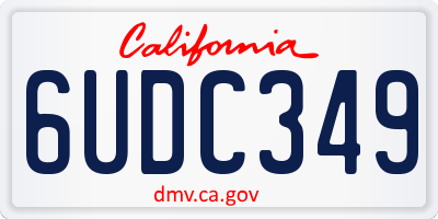 CA license plate 6UDC349