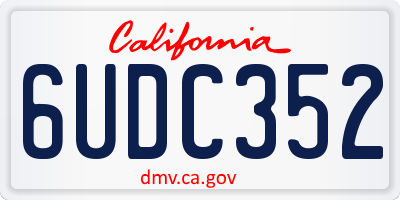 CA license plate 6UDC352