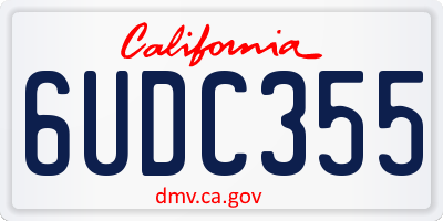 CA license plate 6UDC355