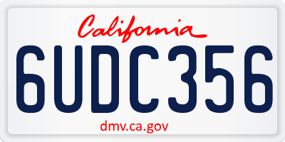 CA license plate 6UDC356