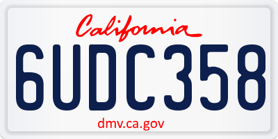CA license plate 6UDC358