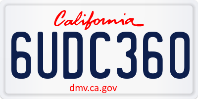 CA license plate 6UDC360