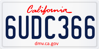 CA license plate 6UDC366