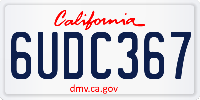 CA license plate 6UDC367