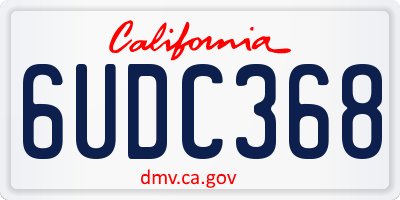 CA license plate 6UDC368