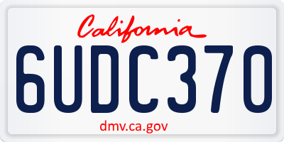CA license plate 6UDC370