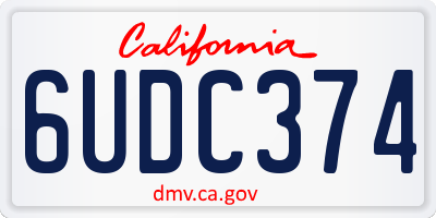 CA license plate 6UDC374