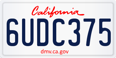 CA license plate 6UDC375