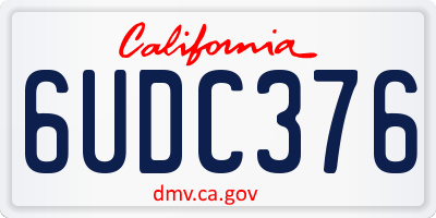 CA license plate 6UDC376