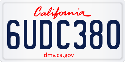 CA license plate 6UDC380