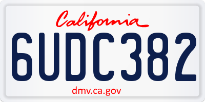CA license plate 6UDC382