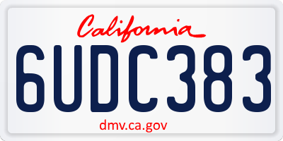 CA license plate 6UDC383