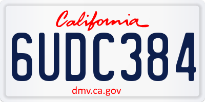 CA license plate 6UDC384