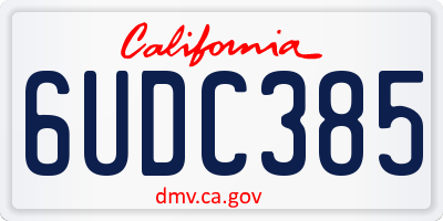CA license plate 6UDC385
