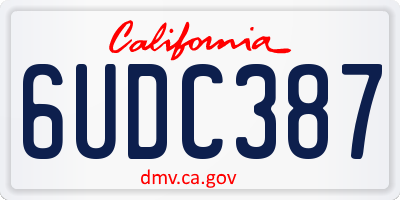 CA license plate 6UDC387