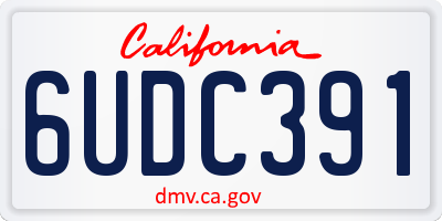 CA license plate 6UDC391