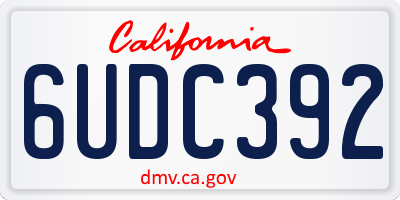 CA license plate 6UDC392