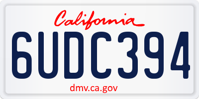 CA license plate 6UDC394