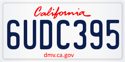 CA license plate 6UDC395