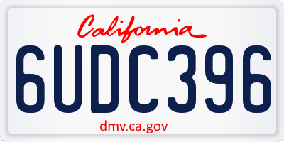 CA license plate 6UDC396